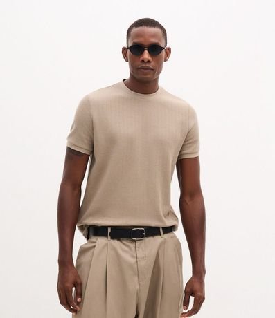 Remera Slim en Algodón con Textura Acanalada 1