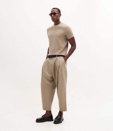 Remera Slim en Algodón con Textura Acanalada 2