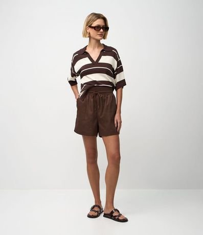 Short Runner en Sarga con Elástico y Lazo 2