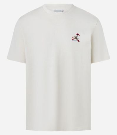 Remera Comfort en Algodón con Bordado de Silla Playera