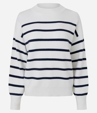 Suéter de Punto con Estampa Rayada