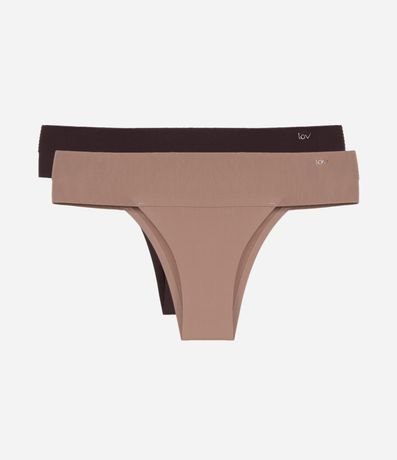 Kit 02 Bombachas Bikini en Microfibra con Canesú Larga