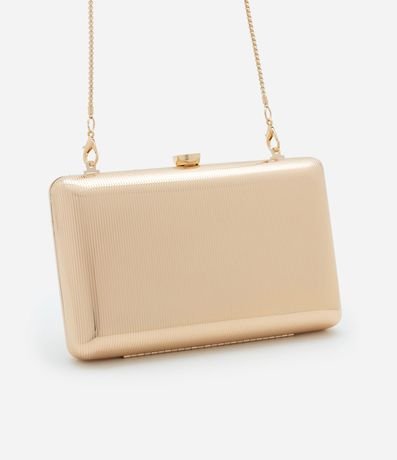 Cartera Clutch Pequeña Metalizada con Asas de Cadena