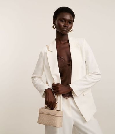 Cartera Baú Pequeña con Correa de Mano y Textura Tressê 9