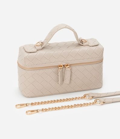 Cartera Baú Pequeña con Correa de Mano y Textura Tressê 8