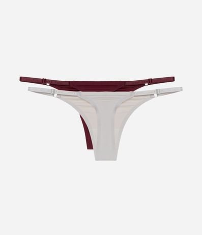 Kit 02 Bombacha Colaless Hilo en Microfibra con Lateral Ajustable 2