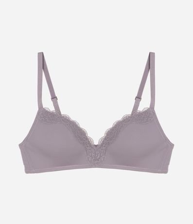 Soutien Copa Triangular en Microfibra con Detalles en Encaje