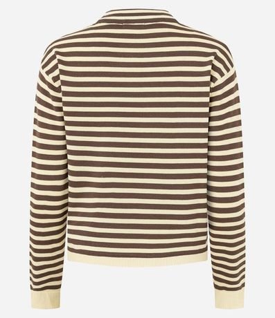 Blusa Rayada en Punto con Cuello Redondo 3