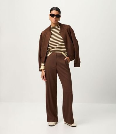 Blusa Rayada en Punto con Cuello Redondo 2