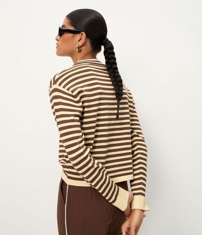 Blusa Rayada en Punto con Cuello Redondo 4
