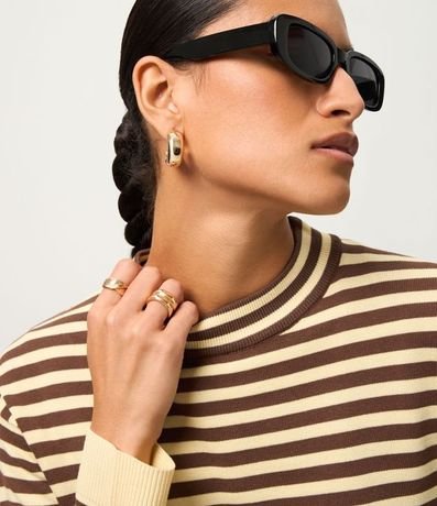 Blusa Rayada en Punto con Cuello Redondo 5