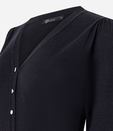 Cardigan en Punto con Cuello V y Botones Perlados 6