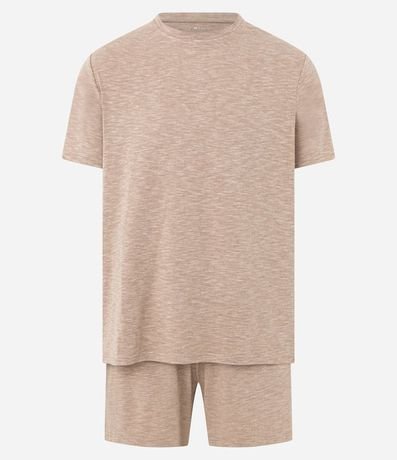 Pijama Corto en Malla Flamê con Efecto Mezcla 4