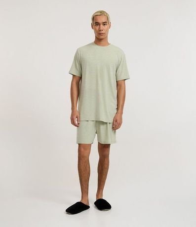 Pijama Corto en Malla Flamê con Efecto Mezcla