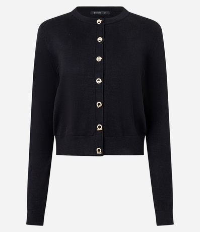 Cardigan Regular en Punto con Botones y Modelo 5