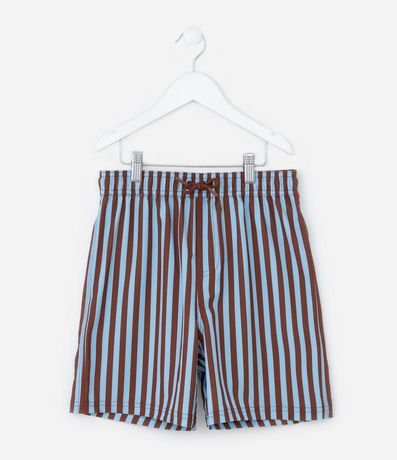 Bermuda Infantil Playera en Rip Stop Rayada - Talle 5 a 14 años 2