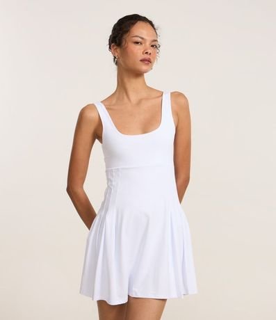 Vestido Corto en Microfibra con Pliegue en la Pollera 2