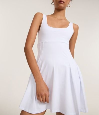 Vestido Corto en Microfibra con Pliegue en la Pollera 4