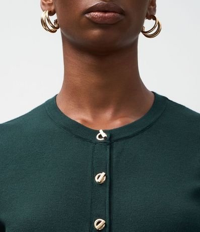 Cardigan Regular en Punto con Botones y Modelo 4