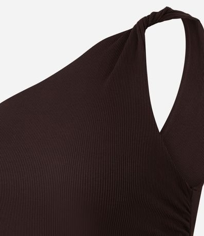 Vestido New Midi en Rib Hombro Único con Fruncido Lateral 7