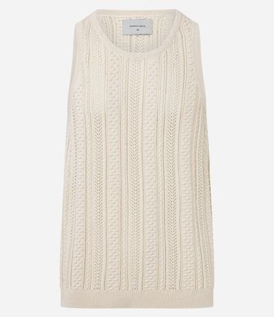 Musculosa en Algodón con Efecto Ganchillo 3