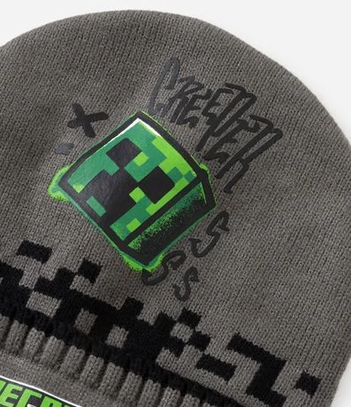 Gorro Infantil en Punto con Estampado Minecraft Creeper – Talle U 2