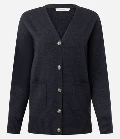 Cardigan en Tricot con Escote en V y Bolsillos Frontales 5
