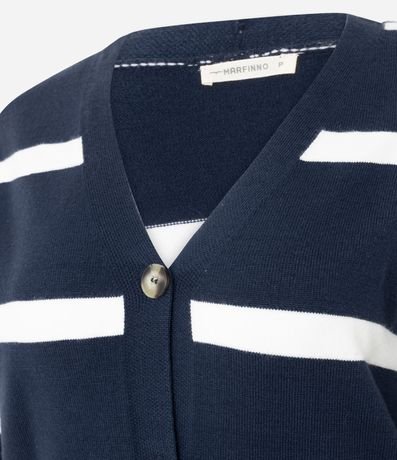 Cardigan en Tricot con Estampa Rayada 6