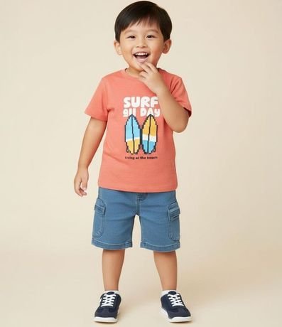 Remera Infantil con Estampa Tablas de Surf - Talle 1 a 6 años