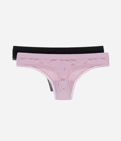 Kit 02 Bombachas Bikini en Poliamida con Efecto Texturizado 2