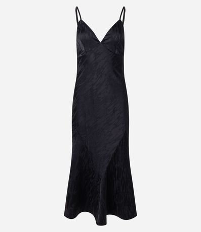 Vestido New Midi de Alça en Satén con Textura Jacquard 7