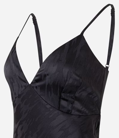 Vestido New Midi de Alça en Satén con Textura Jacquard 8