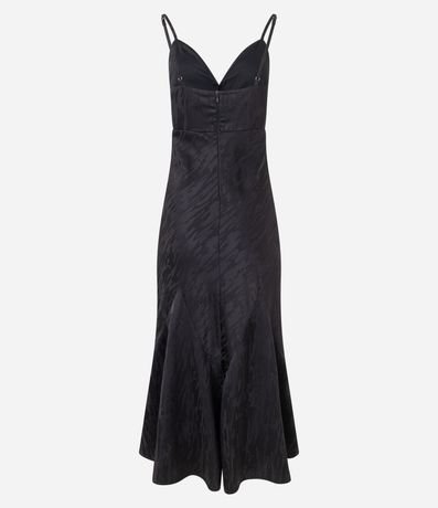 Vestido New Midi de Alça en Satén con Textura Jacquard 10