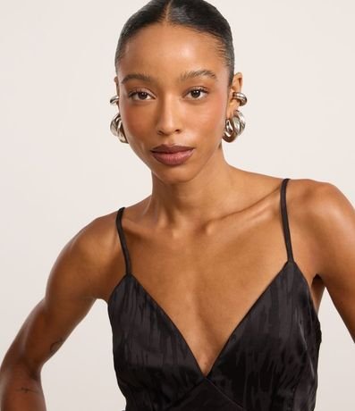 Vestido New Midi de Alça en Satén con Textura Jacquard 3