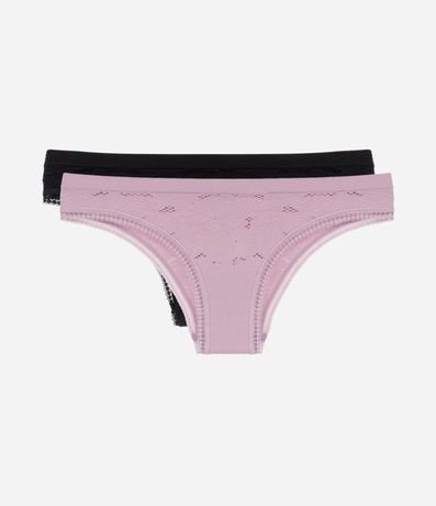 Kit 02 Bombacha Bikini Seamless Texturizado