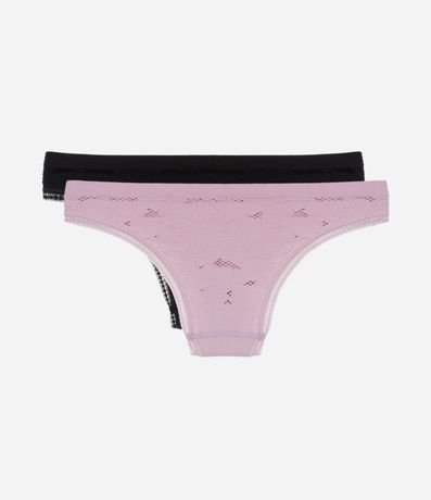 Kit 02 Bombacha Bikini Seamless Texturizado 2