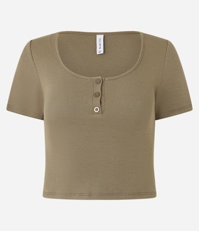 Blusa en Rib con Botones en el Escote 6