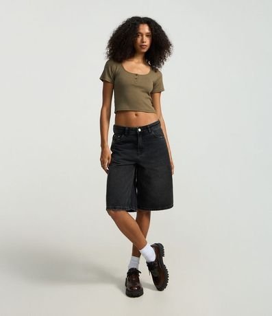 Blusa en Rib con Botones en el Escote 2