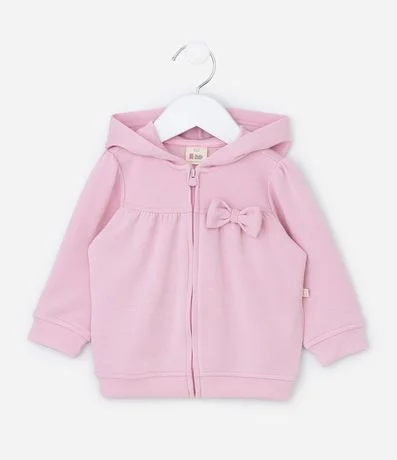 Campera Infantil en Modal con Capucha y Lazo - Talle 0 a 18 Meses 2