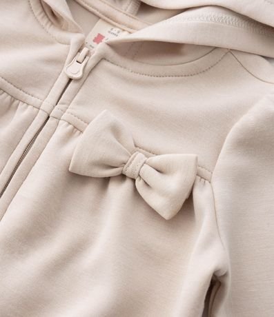 Campera Infantil en Modal con Capucha y Lazo - Talle 0 a 18 Meses 4