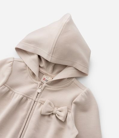 Campera Infantil en Modal con Capucha y Lazo - Talle 0 a 18 Meses 6