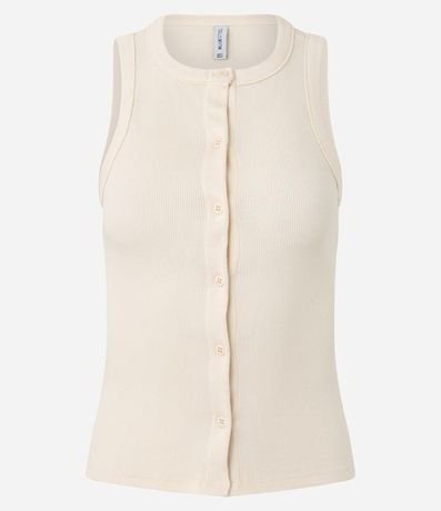 Musculosa en Rib con Botones Delanteros 4