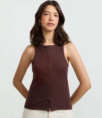 Musculosa en Rib con Botones Delanteros 2