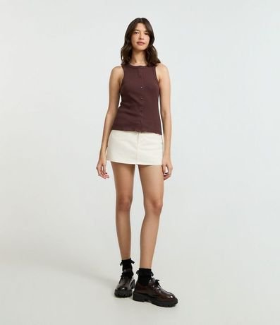 Musculosa en Rib con Botones Delanteros 3