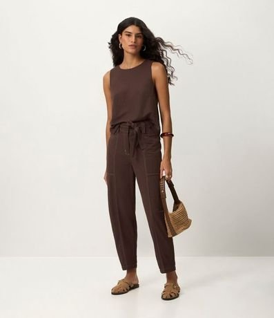Pantalón Piquet Pespontada con Faixa 3