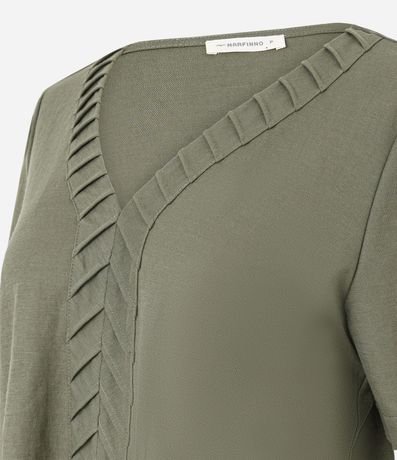 Blusa Slim en Piquet con Escote V y Detalle Texturizado 6