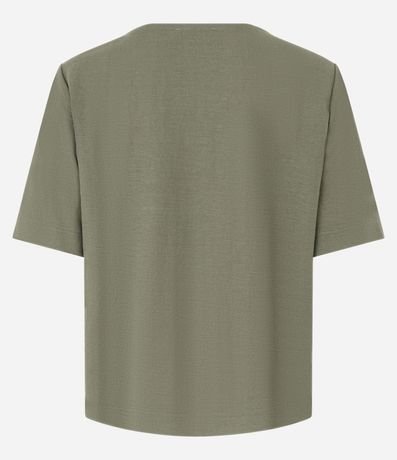 Blusa Slim en Piquet con Escote V y Detalle Texturizado 7