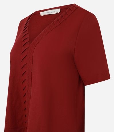 Blusa Slim en Piquet con Escote V y Detalle Texturizado 6