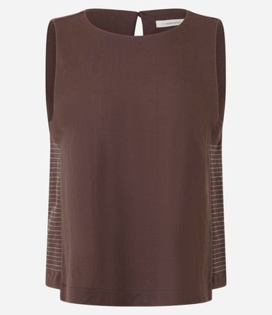 Blusa sin Manga con Detalle Listrado en el Lateral 6
