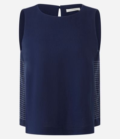 Blusa sin Manga con Detalle Listrado en el Lateral 7